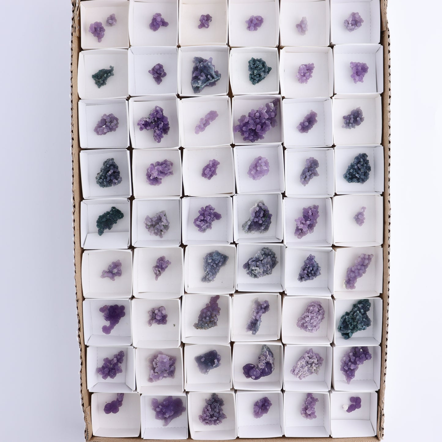 Grape Agate Cluster Set of 54 - Expert Wholesale and Supplier of Wholesale Crystals & Bulk Gemstones, ["Clusters","Grape agate","Indonesia"]