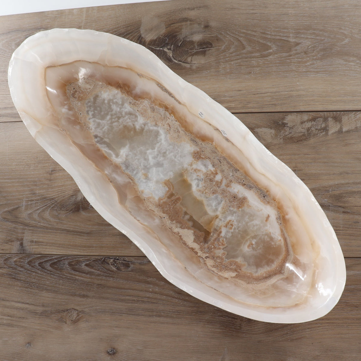 Mexican Onyx/Calcite Canoe Bowl 23"