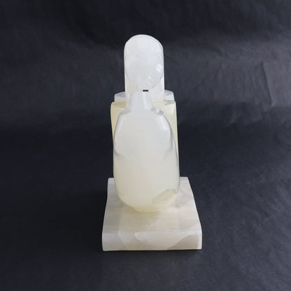 One Bear Carving Mexicano Onyx/Calcite White