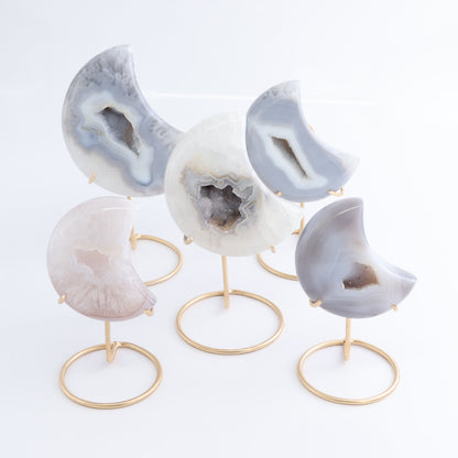 Agate Moons with Stand Set of 5 - Expert Wholesale and Supplier of Wholesale Crystals & Bulk Gemstones, ["Agate","Brazil","moons"]
