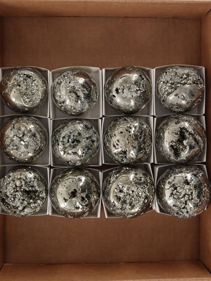 Pyrite Spheres Set of 12