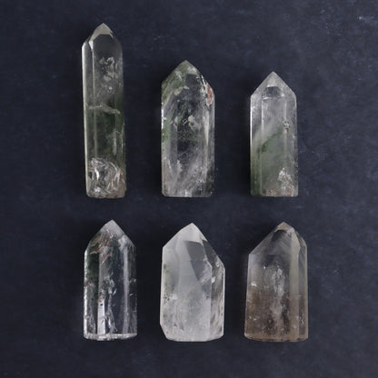 Garden Quartz Towers Set of 6 - Expert Wholesale and Supplier of Wholesale Crystals & Bulk Gemstones, ["Brazil","Garden Quartz","Quartz","Towers"]