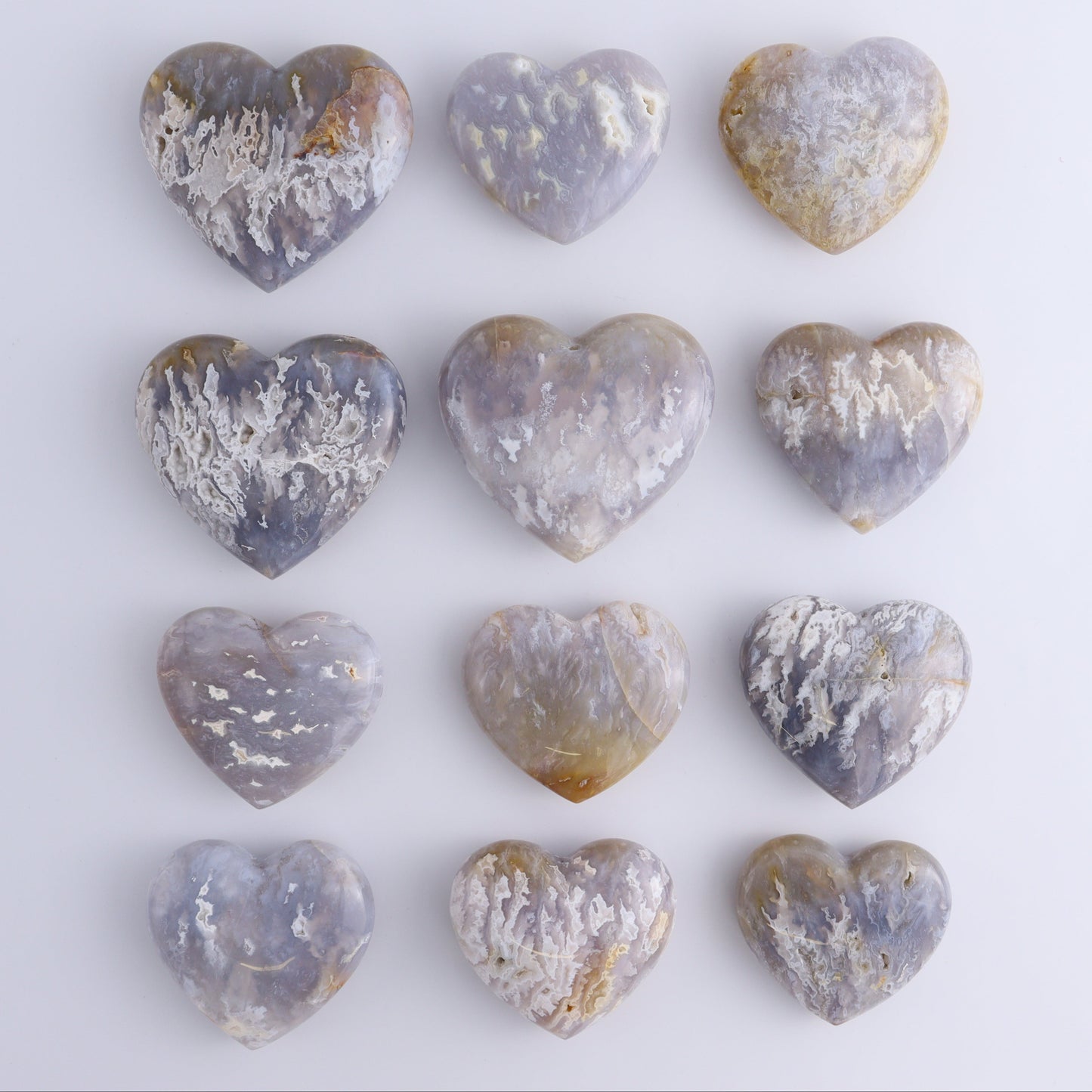 Agate Hearts Set of 12 - Expert Wholesale and Supplier of Wholesale Crystals & Bulk Gemstones, ["Agate","Hearts"]