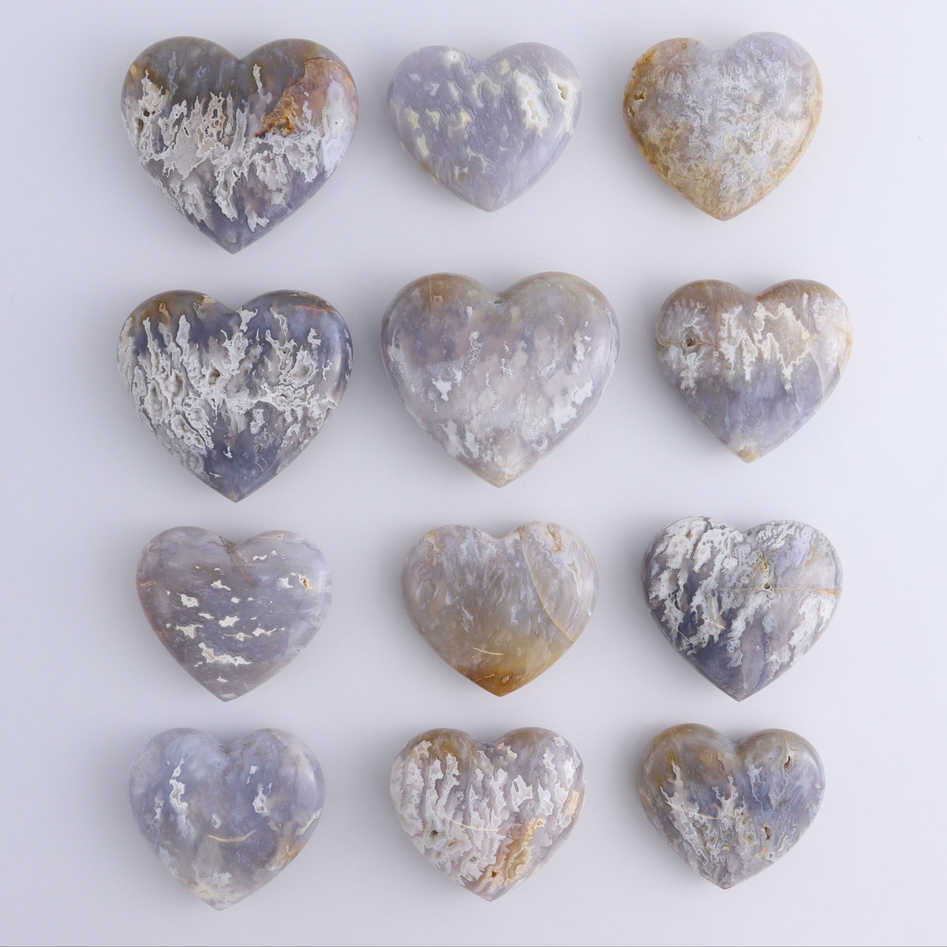 Agate Hearts Set of 12 - Expert Wholesale and Supplier of Wholesale Crystals & Bulk Gemstones, ["Agate","Hearts"]