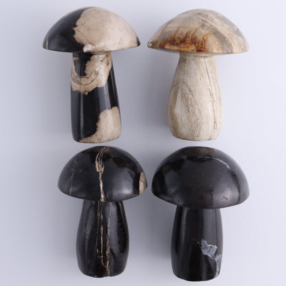 Petrified Wood Mushrooms Set of 4 - Expert Wholesale and Supplier of Wholesale Crystals & Bulk Gemstones, ["Indonesia","Mushrooms","Petrified Wood"]