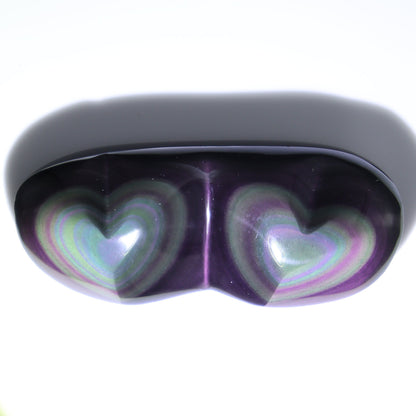 Rainbow Obsidian Heart Pairs Set of 8 - Expert Wholesale and Supplier of Wholesale Crystals & Bulk Gemstones, ["Hearts","Mexico","Rainbow Obsidian"]