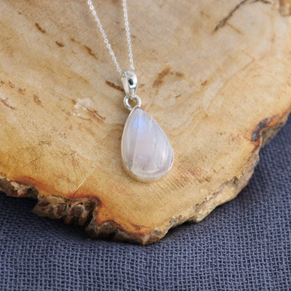 One Rainbow Moonstone Sterling Silver Pendant (chain not included) - Expert Wholesale and Supplier of Wholesale Crystals & Bulk Gemstones, ["Pendant","Rainbow Moonstone","Sterling Silver"]