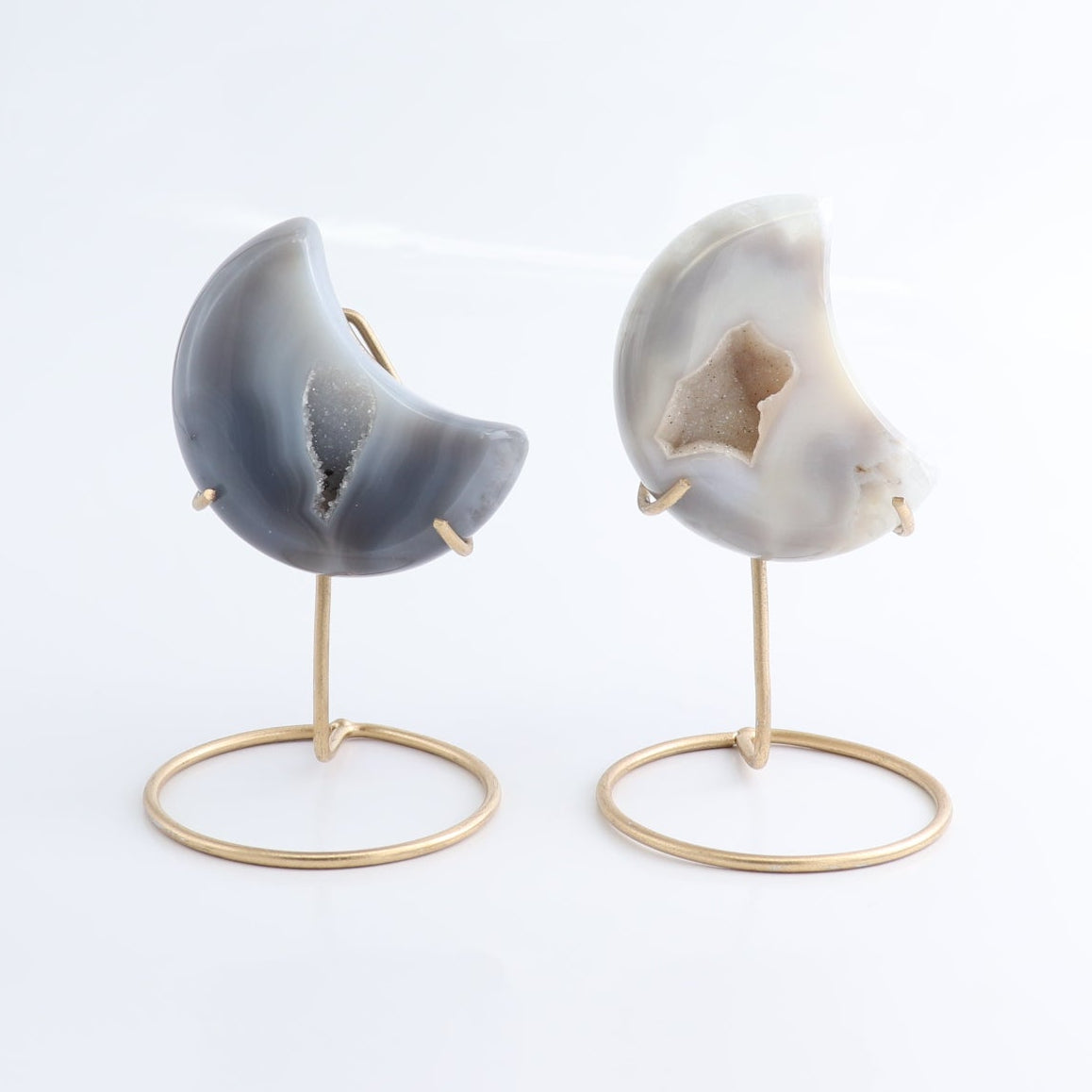 Agate Moons with Stand Set of 5 - Expert Wholesale and Supplier of Wholesale Crystals & Bulk Gemstones, ["Agate","Brazil","moons"]