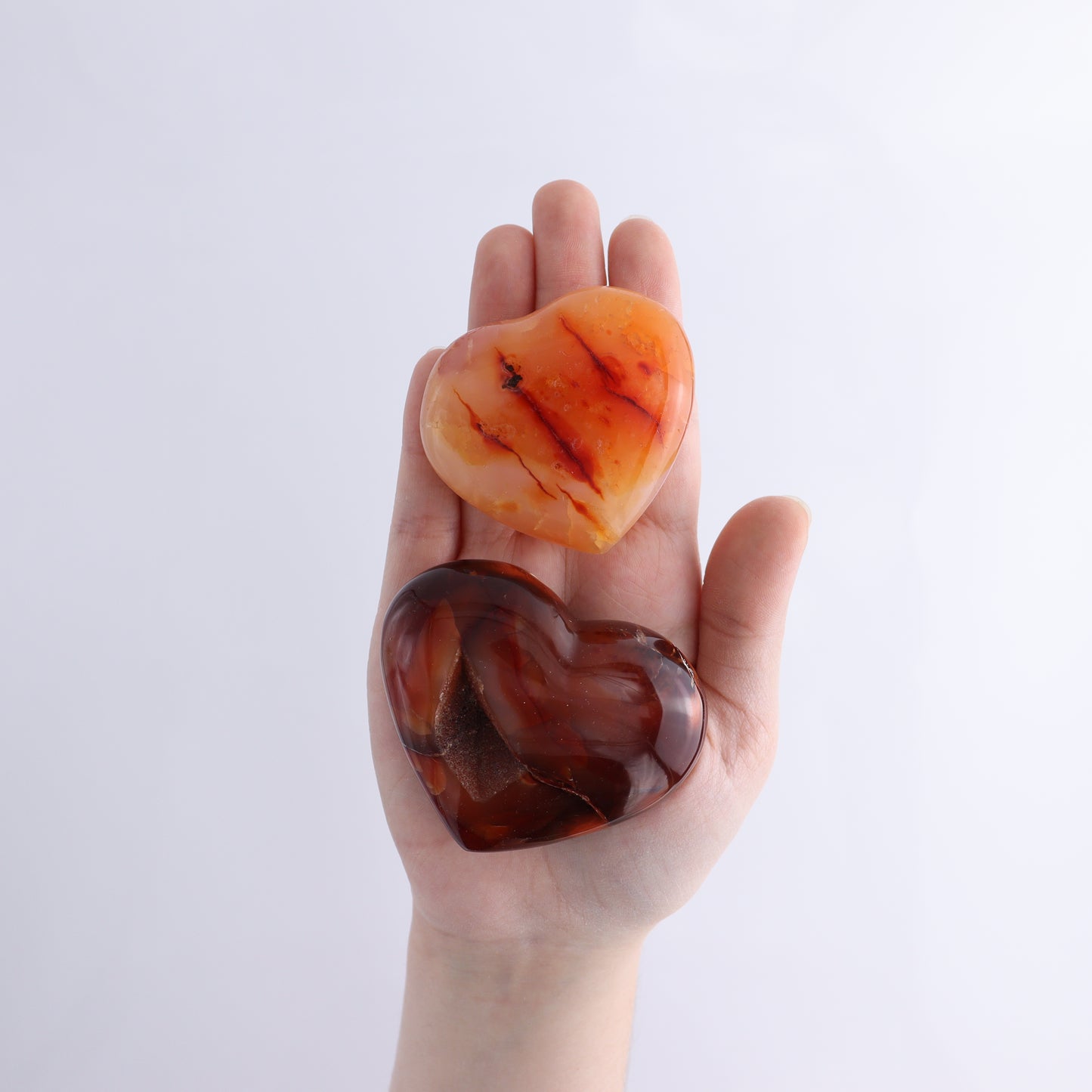 Carnelian Hearts Flat of 15 - Expert Wholesale and Supplier of Wholesale Crystals & Bulk Gemstones, ["carnelian","Hearts","Madagascar"]