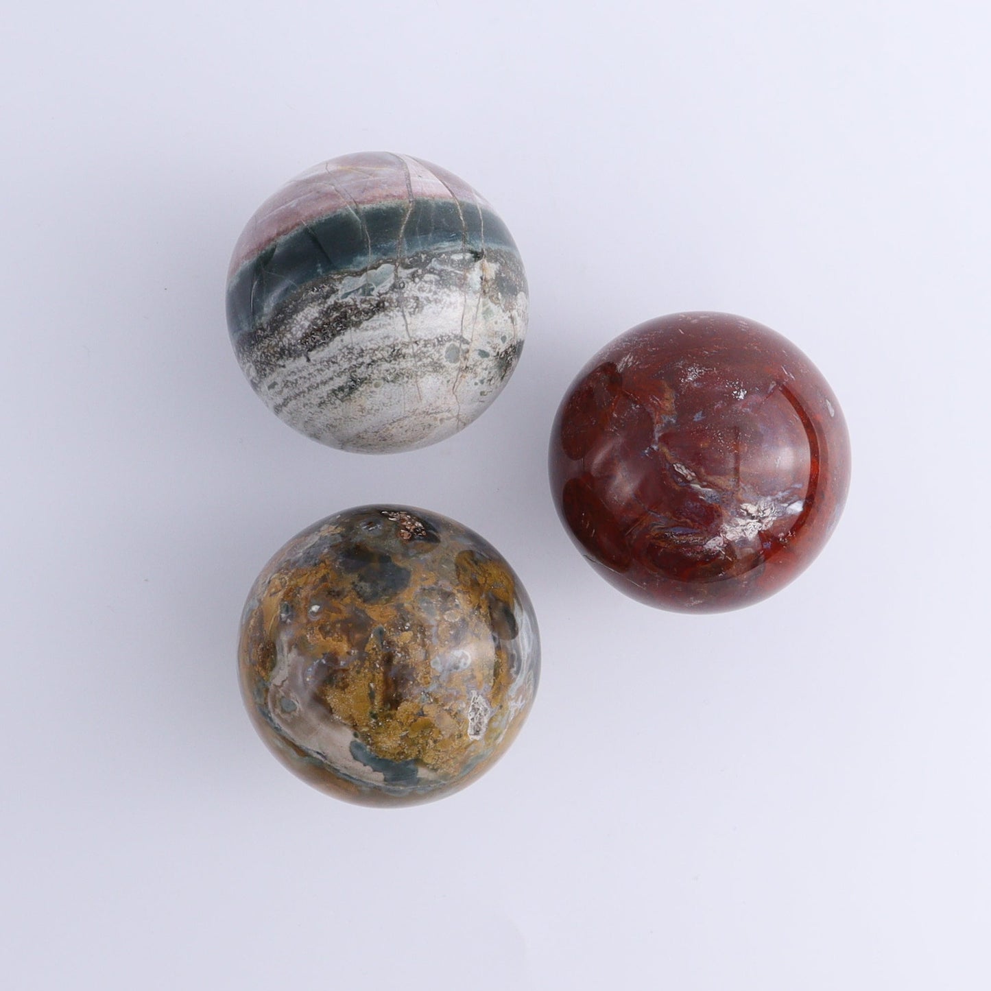 Ocean Jasper Spheres Set of 12 - Expert Wholesale and Supplier of Wholesale Crystals & Bulk Gemstones, ["jasper","Madagascar","Ocean Jasper","Spheres"]