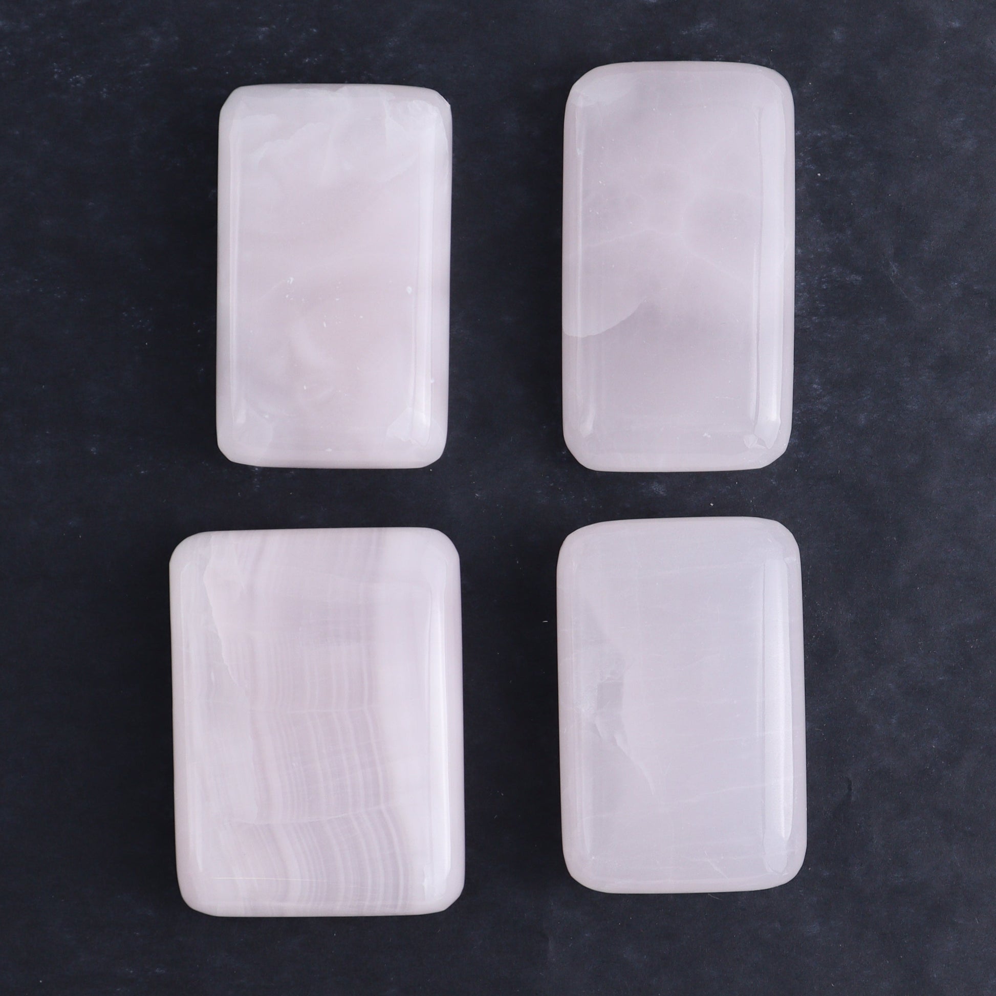 Pink Mangano Calcite Rectangles Set of 8 - Expert Wholesale and Supplier of Wholesale Crystals & Bulk Gemstones, ["Calcite","Madagascar","Pink Calcite","Rectangle"]