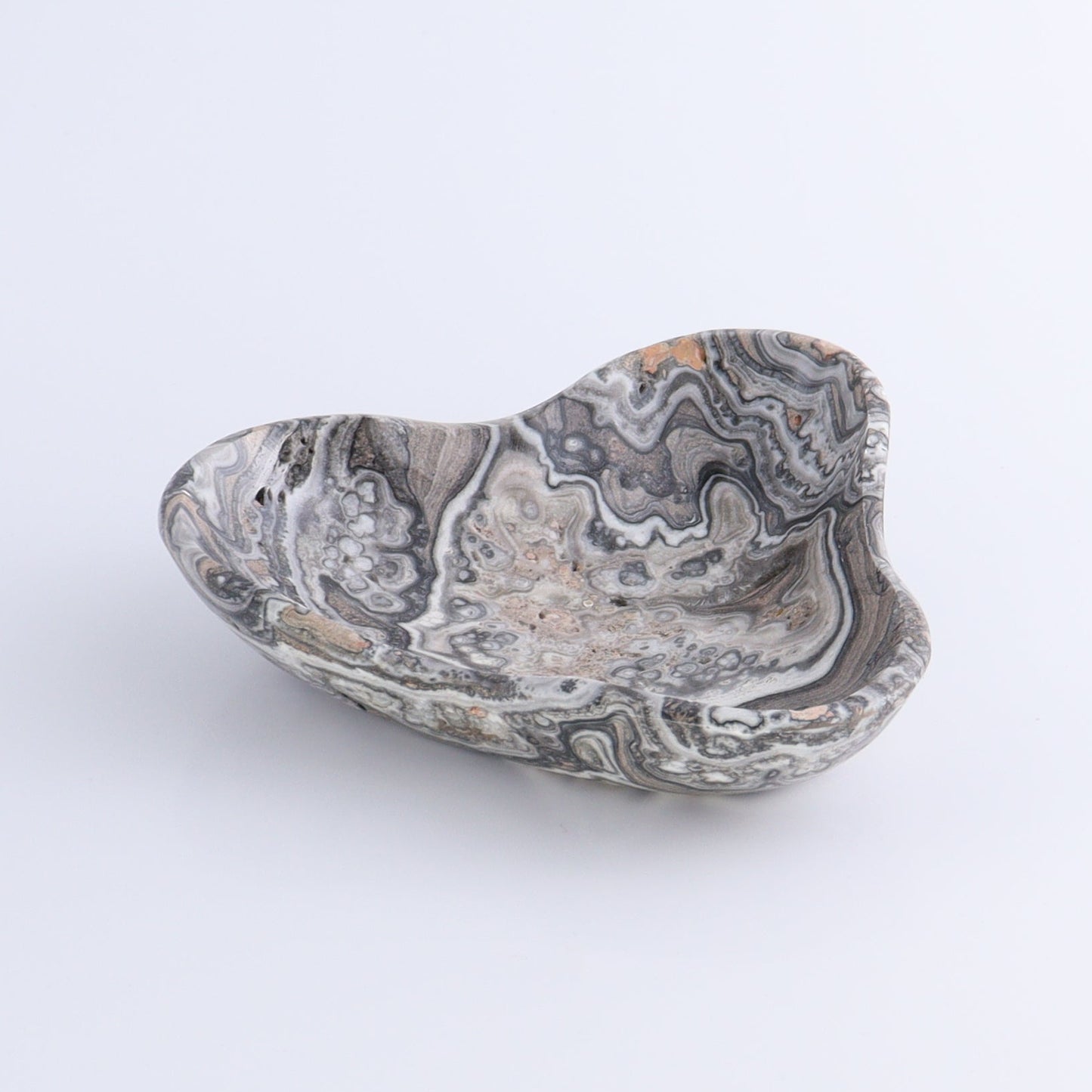 One Mexican Onyx/Calcite Black Zebra Triangular Bowl - Expert Wholesale and Supplier of Wholesale Crystals & Bulk Gemstones, ["bowl","Bowls","Calcite","Catalog Onyx","Decorative Dish","Mexico","onyx"]