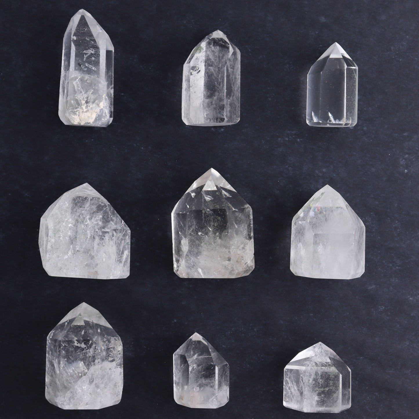 Garden Quartz Towers Set of 9 - Expert Wholesale and Supplier of Wholesale Crystals & Bulk Gemstones, ["Garden Quartz","Points","Quartz","Towers"]