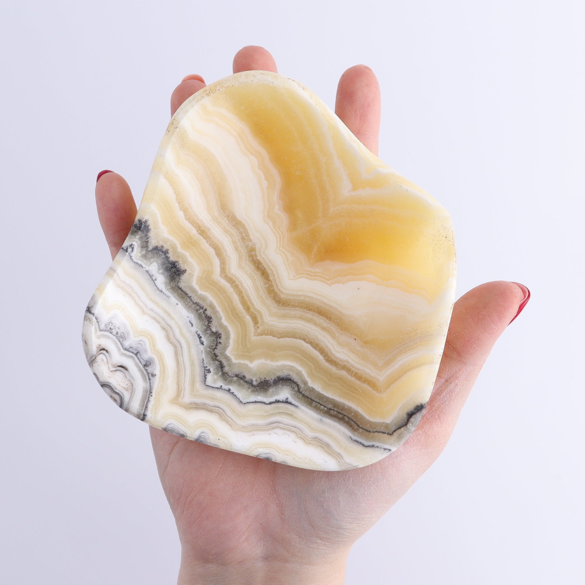 One Small Bowl Mexican Onyx/Calcite Yellow Zebra - Expert Wholesale and Supplier of Wholesale Crystals & Bulk Gemstones, ["bowl","Calcite","Catalog Onyx","Decorative Dish","Mexico","onyx"]