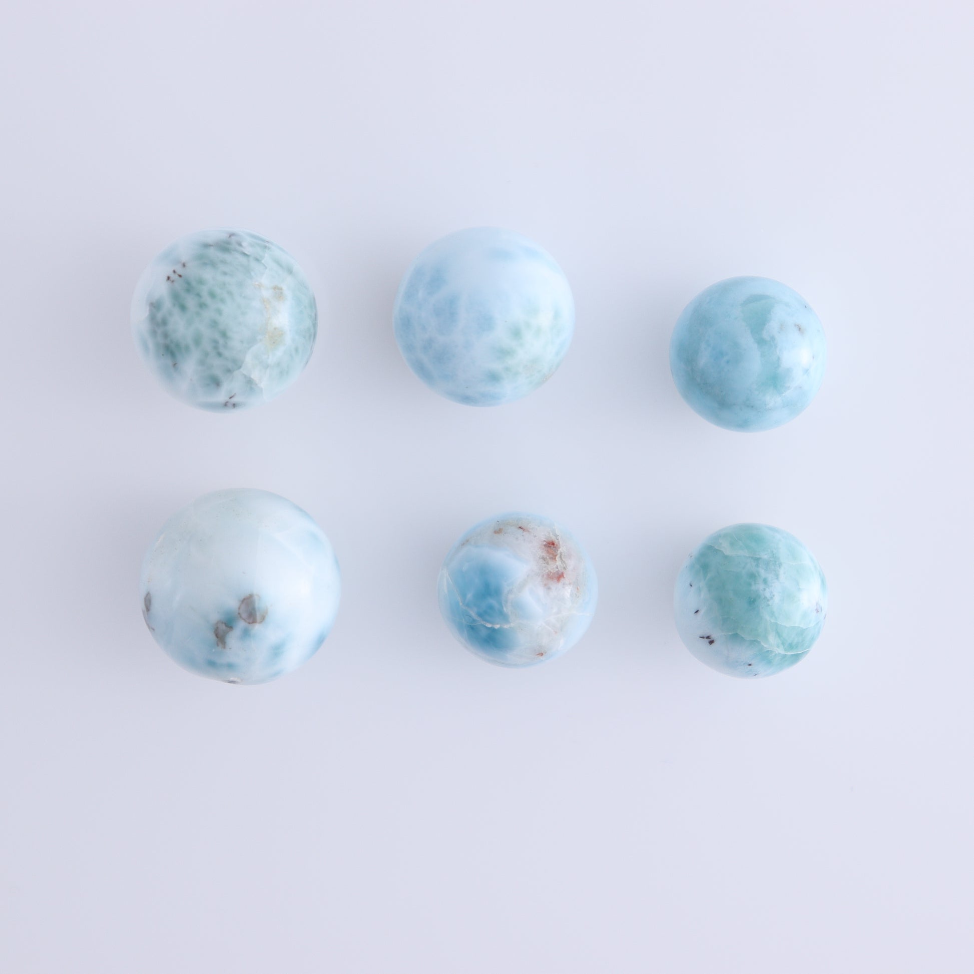 Larimar Spheres Set of 14 - Expert Wholesale and Supplier of Wholesale Crystals & Bulk Gemstones, ["Larimar","Spheres"]
