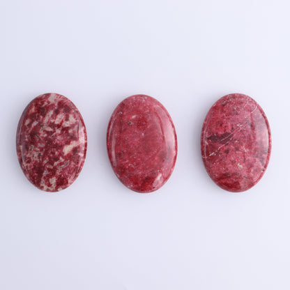 Thulite Palm Stones Set of 3 - Expert Wholesale and Supplier of Wholesale Crystals & Bulk Gemstones, ["Palm Stones","thulite"]