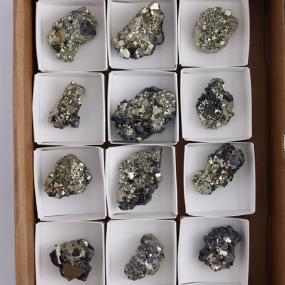 Octahedral Pyrite Clusters Set of 12 - Expert Wholesale and Supplier of Wholesale Crystals & Bulk Gemstones, ["Clusters","Octahedral Pyrite","Peru","Pyrite"]