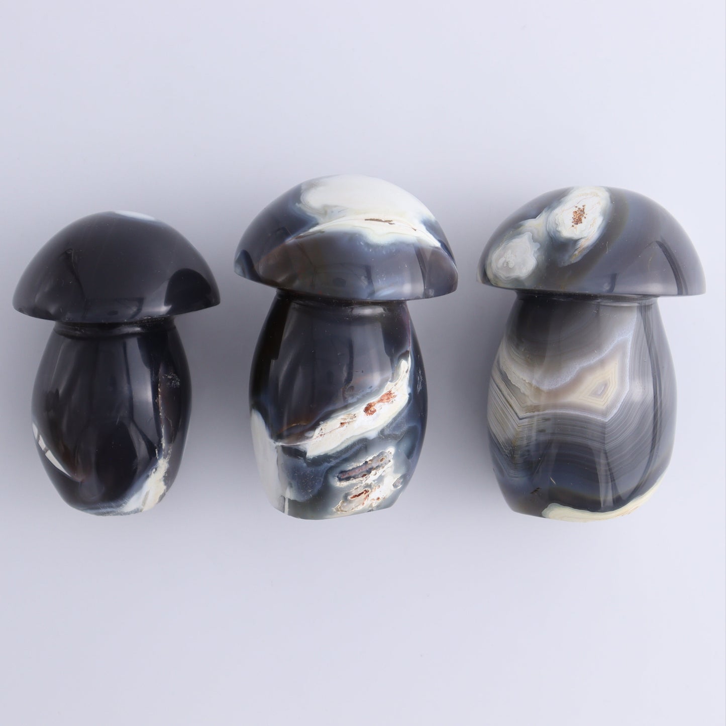 Agate Mushrooms Set of 6 - Expert Wholesale and Supplier of Wholesale Crystals & Bulk Gemstones, ["Agate","Madagascar","Mushrooms"]
