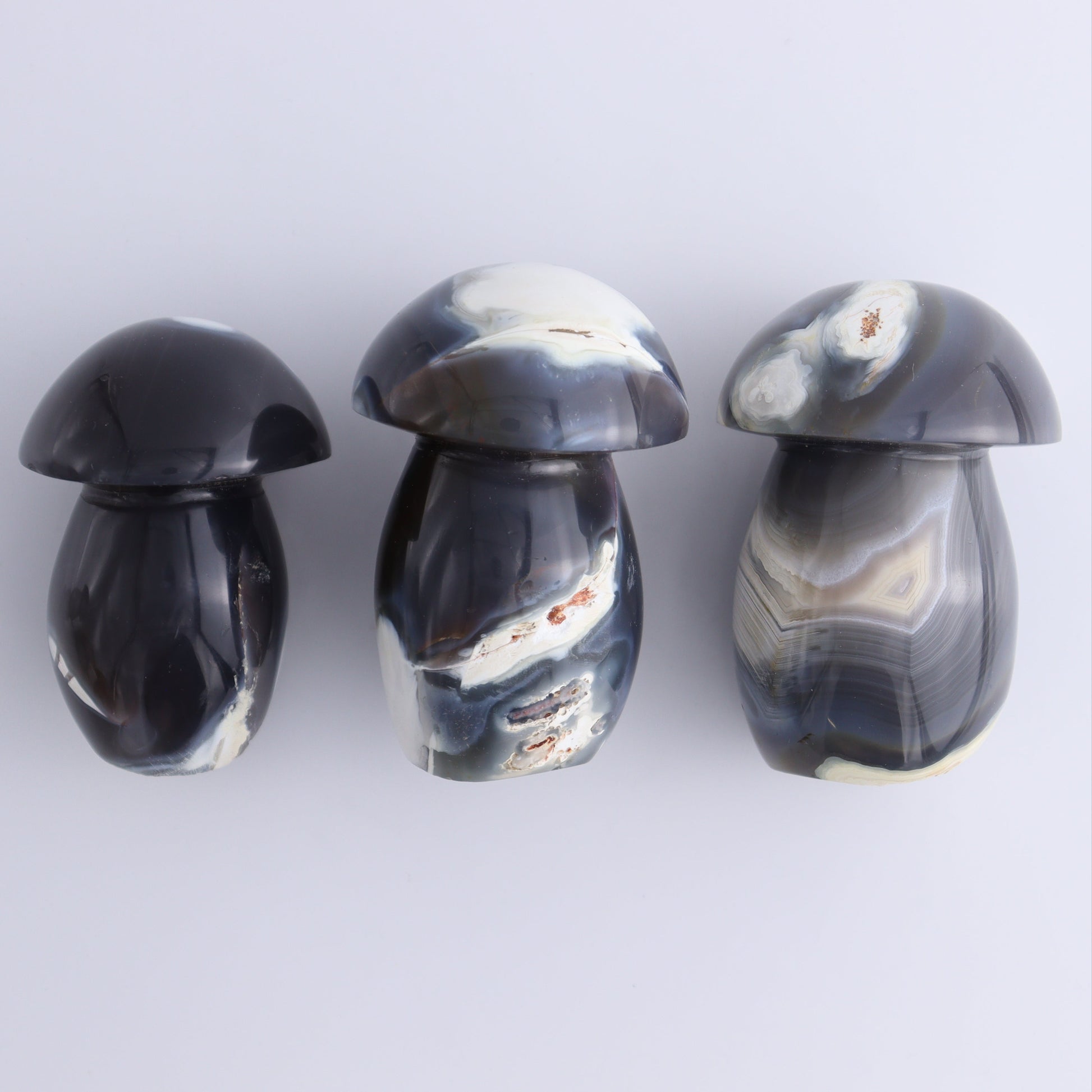 Agate Mushrooms Set of 6 - Expert Wholesale and Supplier of Wholesale Crystals & Bulk Gemstones, ["Agate","Madagascar","Mushrooms"]