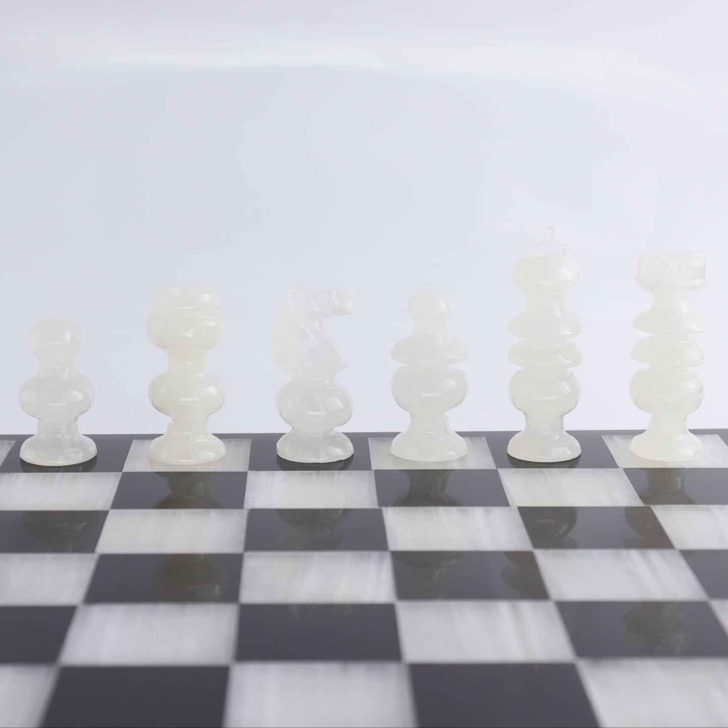 Large Onyx and Marble Chess Set (Black and White) - Expert Wholesale and Supplier of Wholesale Crystals & Bulk Gemstones, ["Black Marble","Catalog Onyx","Marble","onyx"]