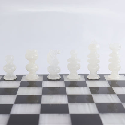 Large Onyx and Marble Chess Set (Black and White) - Expert Wholesale and Supplier of Wholesale Crystals & Bulk Gemstones, ["Black Marble","Catalog Onyx","Marble","onyx"]