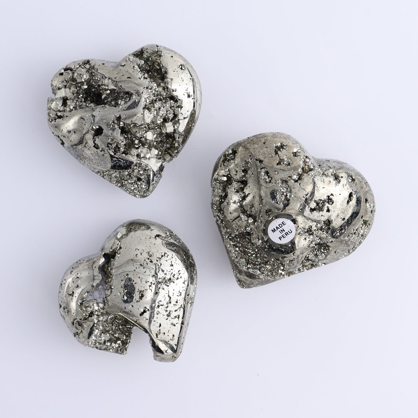 Pyrite Hearts Set of 9 - Expert Wholesale and Supplier of Wholesale Crystals & Bulk Gemstones, ["Hearts","Peru","Pyrite"]