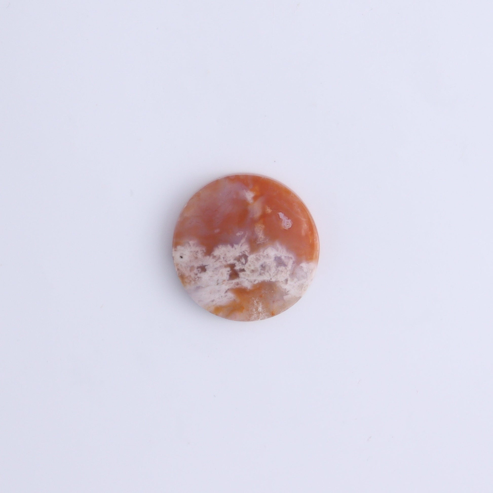 One Pink Carnelian Round Cab - Expert Wholesale and Supplier of Wholesale Crystals & Bulk Gemstones, ["Cabs","carnelian","Pink Carnelian","Round"]
