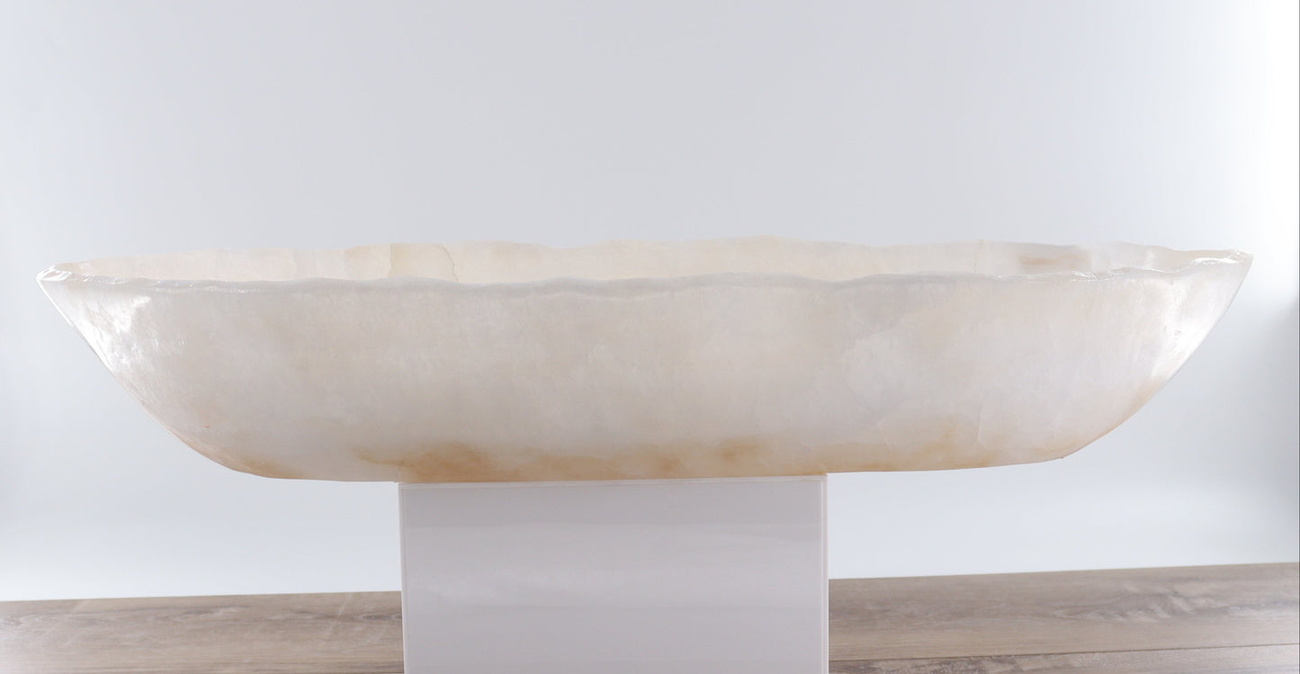Mexican Onyx/Calcite Canoe Bowl - Expert Wholesale and Supplier of Wholesale Crystals & Bulk Gemstones, ["Bowls","Calcite","canoe","Mexico","onyx"]
