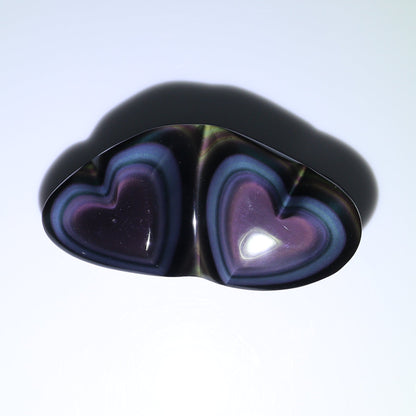 Rainbow Obsidian Heart Set of 4