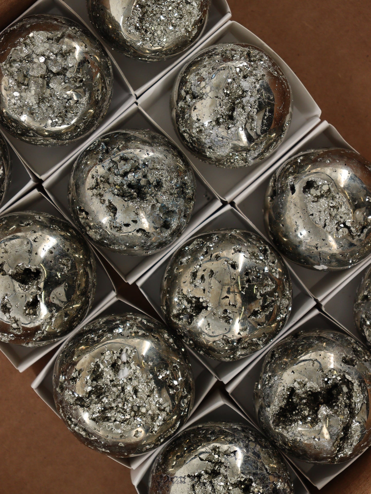 Pyrite Spheres Set of 12