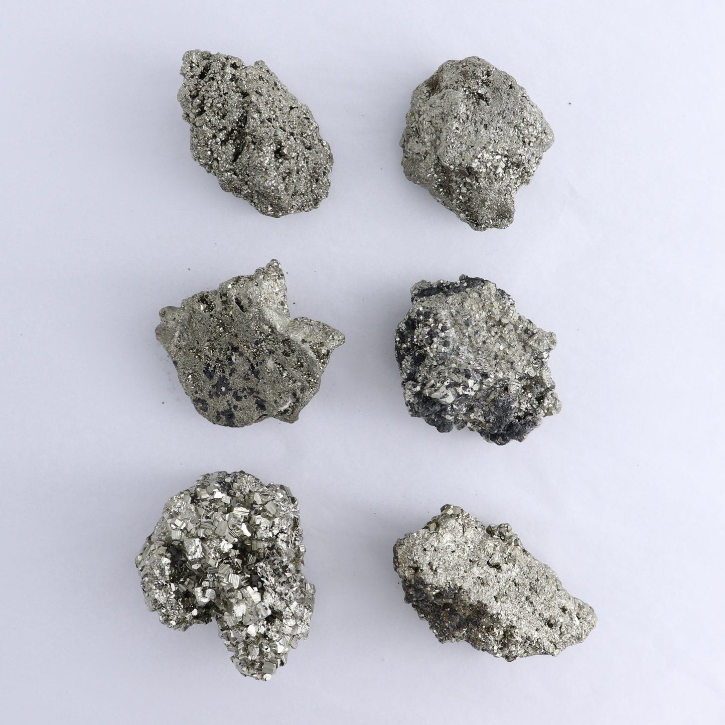 Pyrite Clusters Set of 6