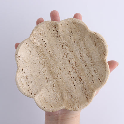 One Travertine Scalloped Dish 14 cm - Expert Wholesale and Supplier of Wholesale Crystals & Bulk Gemstones, ["Catalog Onyx","Decorative Dish","Mexico","Travertine"]