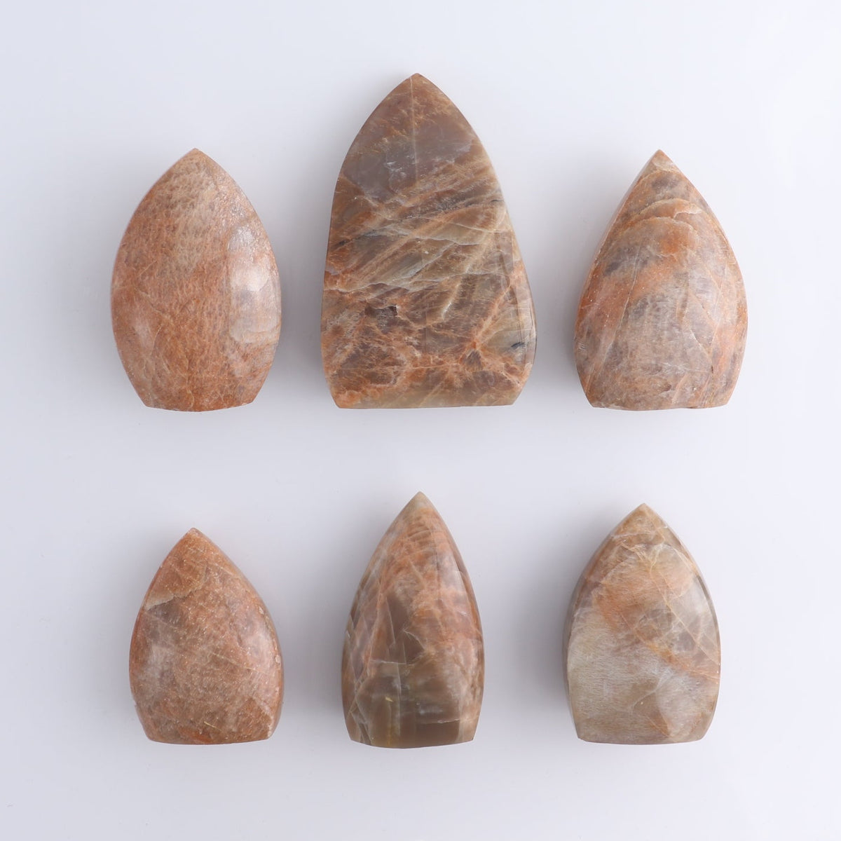Peach Moonstone Freeform Set of 6 | Mi Esperanza Minerals | Supplier of Crystals and Onyx
