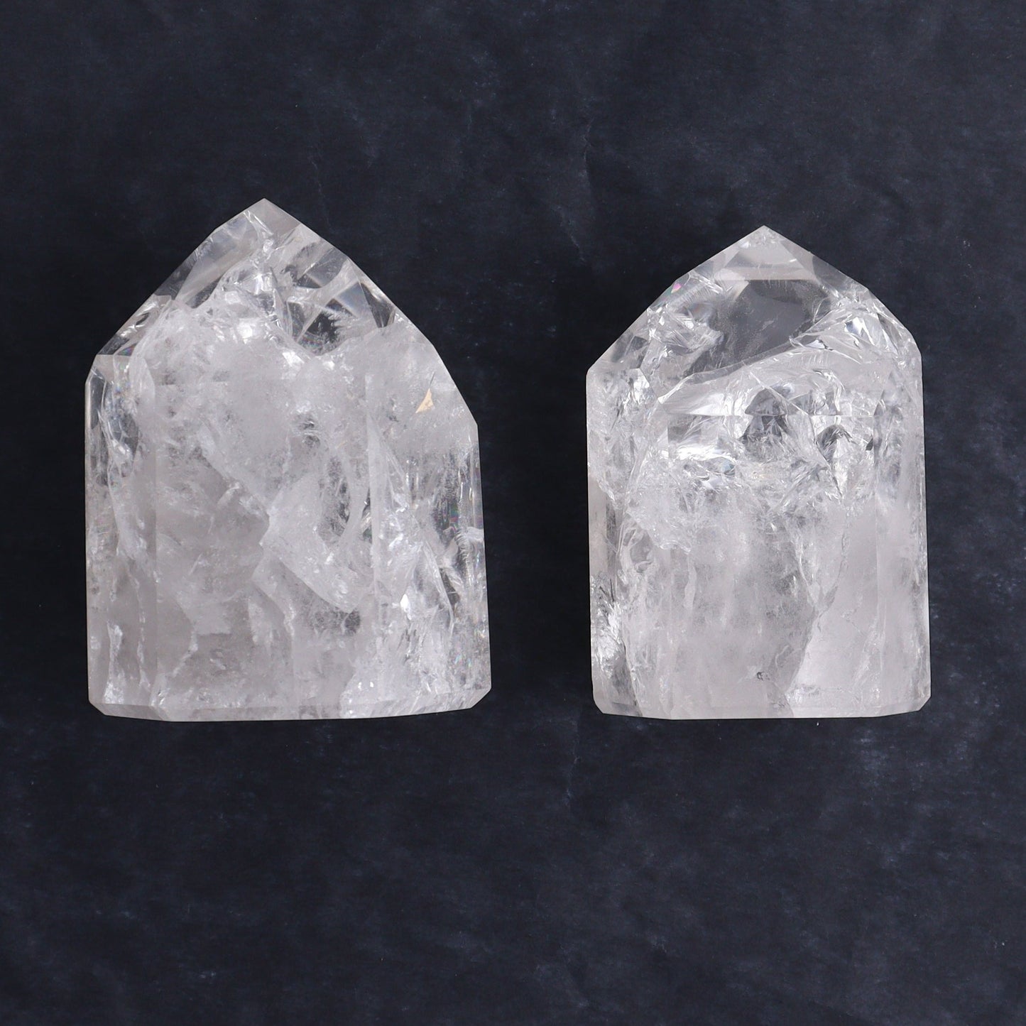 Crackled Quartz Towers Set of 6 - Expert Wholesale and Supplier of Wholesale Crystals & Bulk Gemstones, ["Clear Quartz","Crackled","Points","Quartz","Towers"]