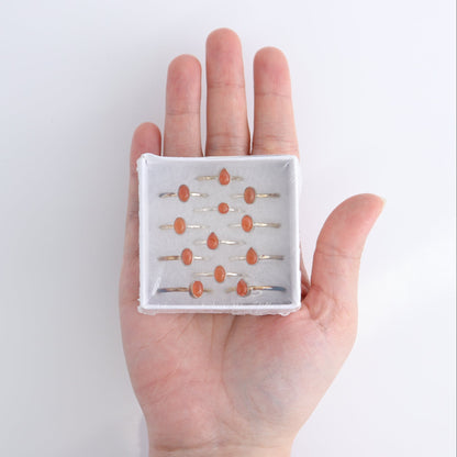 Carnelian Rings Set of 12