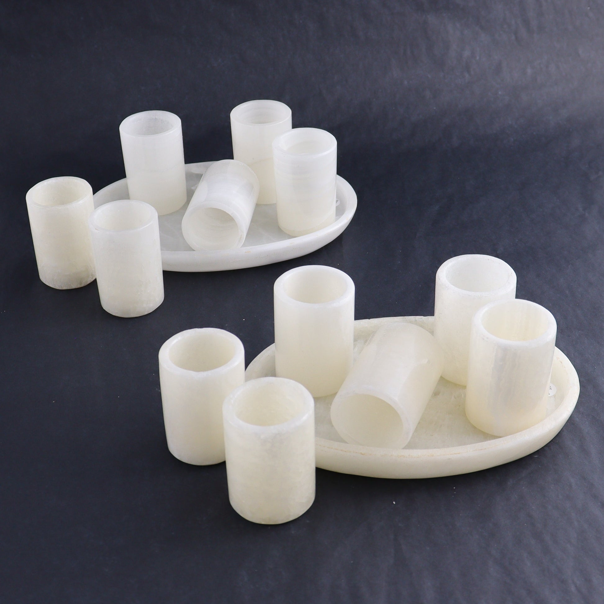 Shot Glass Set Mexican Onyx/Calcite White - Expert Wholesale and Supplier of Wholesale Crystals & Bulk Gemstones, ["Calcite","Catalog Onyx","Mexico","onyx","Shot Glasses"]