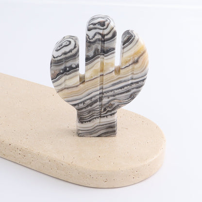 One Cactus Mexican Onyx/Calcite Black & Yellow Zebra 12 cm - Expert Wholesale and Supplier of Wholesale Crystals & Bulk Gemstones, ["Cactus","Calcite","Catalog Onyx","Mexico","onyx"]