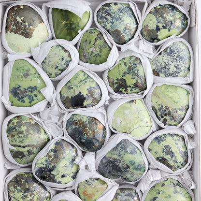 Serpentine Hearts Set of 26 - Expert Wholesale and Supplier of Wholesale Crystals & Bulk Gemstones, ["Hearts","Peru","serpentine"]
