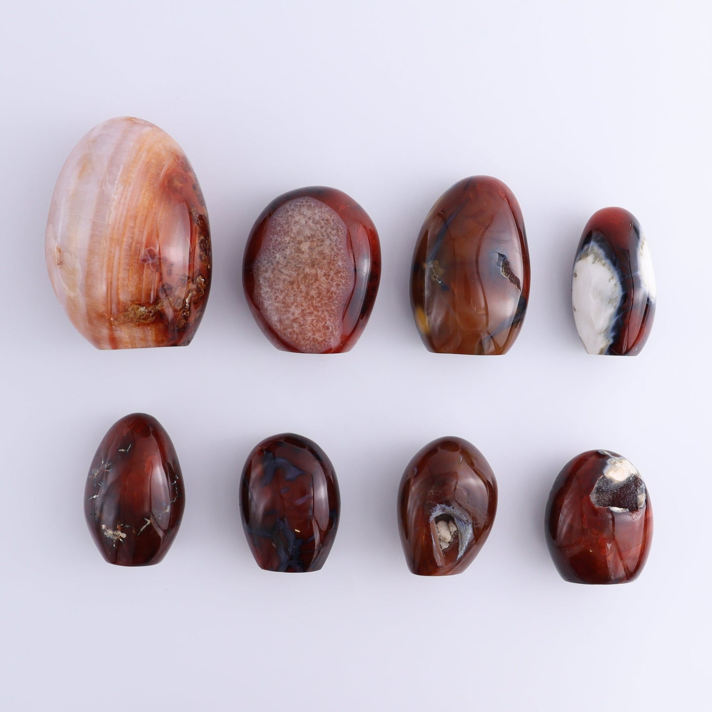 Carnelian Freeforms Set of 8 - Expert Wholesale and Supplier of Wholesale Crystals & Bulk Gemstones, ["carnelian","Freeform","Freeforms","Madagascar"]