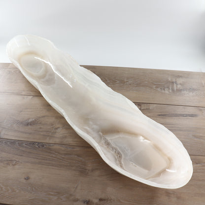 Mexican Onyx/Calcite Canoe Bowl 39"