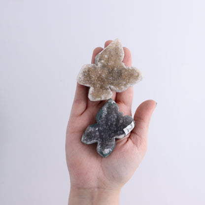 Uruguay Amethyst Butterflies, Cat & Leaf Set of 9 - Expert Wholesale and Supplier of Wholesale Crystals & Bulk Gemstones, ["Amethyst","Butterflies","Cat","Leaf","Uruguay"]