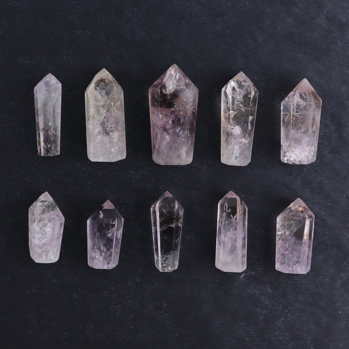 Powellite Amethyst UV Reactive Towers Set of 10
