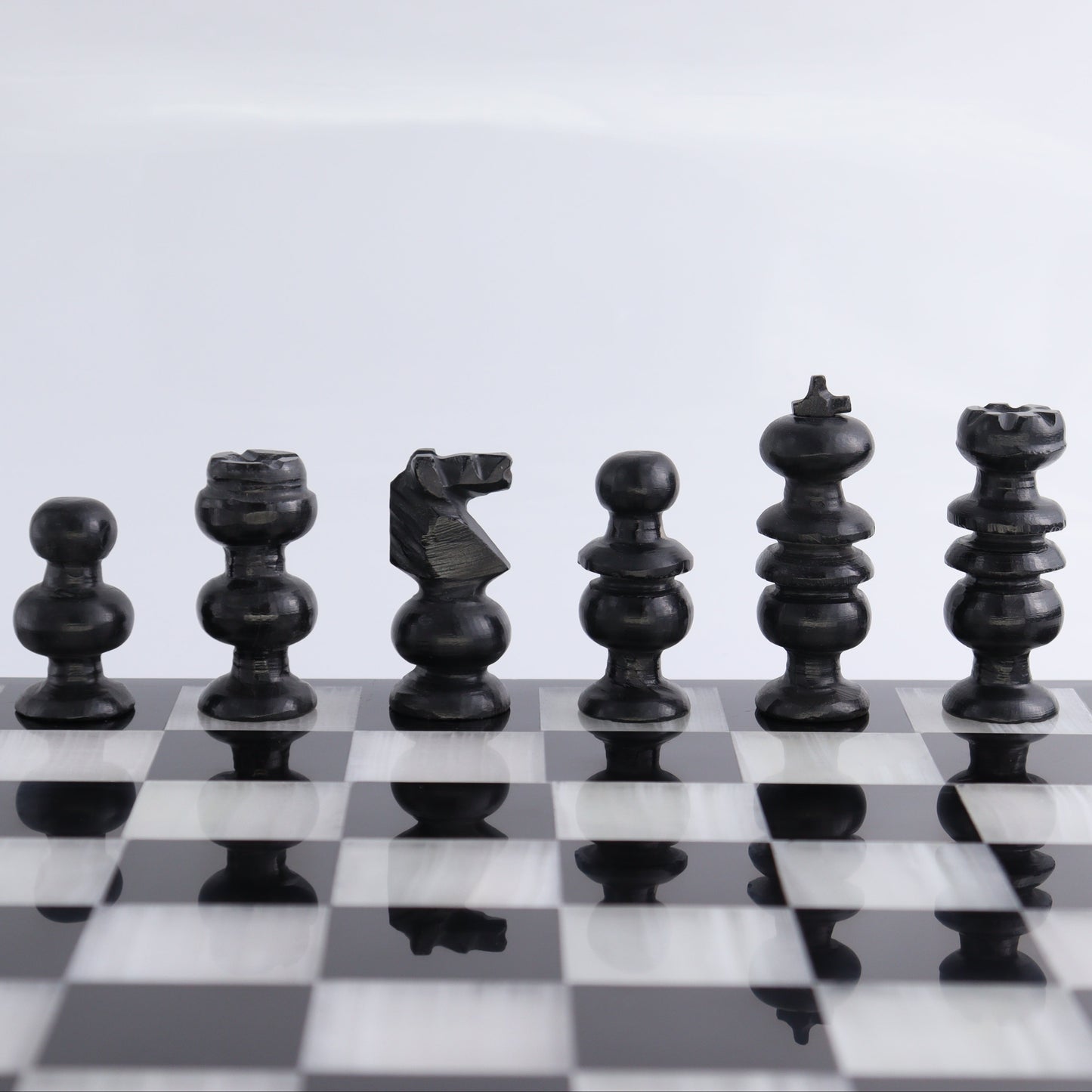 Large Onyx and Marble Chess Set (Black and White) - Expert Wholesale and Supplier of Wholesale Crystals & Bulk Gemstones, ["Black Marble","Catalog Onyx","Marble","onyx"]