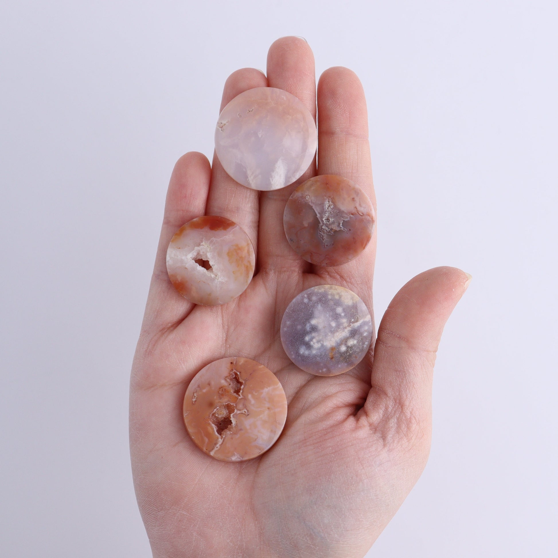 One Pink Carnelian Round Cab - Expert Wholesale and Supplier of Wholesale Crystals & Bulk Gemstones, ["Cabs","carnelian","Pink Carnelian","Round"]