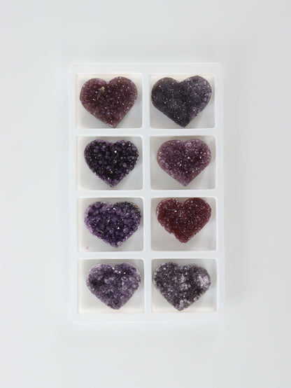 Amethyst Hearts Set of 8 - Expert Supplier of Wholesale Crystals & Bulk Gemstones