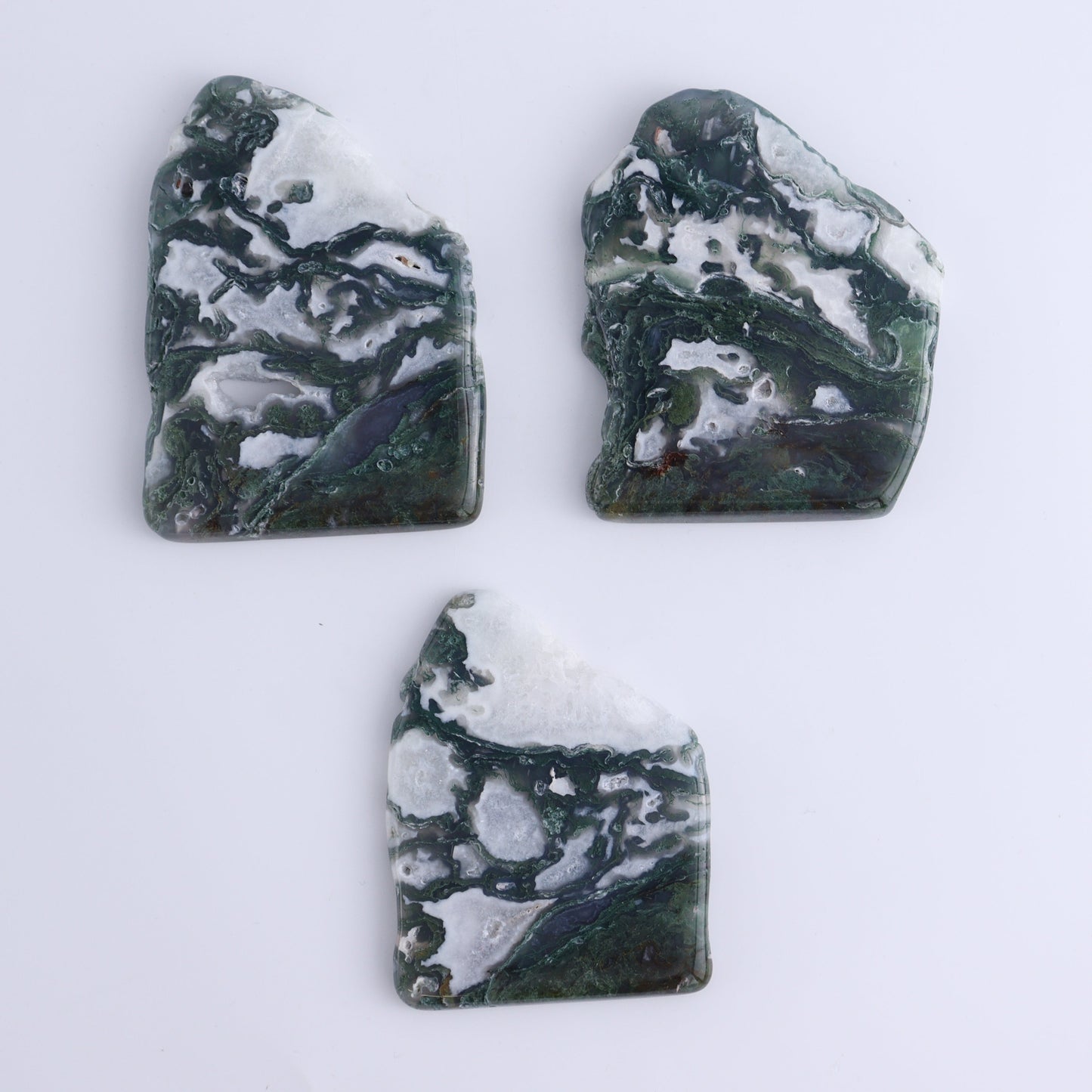 Moss Agate Slices & Slabs Set of 3 - Expert Wholesale and Supplier of Wholesale Crystals & Bulk Gemstones, ["Agate","Moss Agate","Slices and Slabs"]