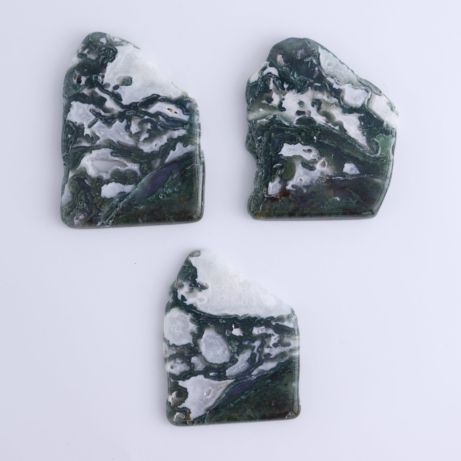 Moss Agate Slices & Slabs Set of 3 - Expert Wholesale and Supplier of Wholesale Crystals & Bulk Gemstones, ["Agate","Moss Agate","Slices and Slabs"]