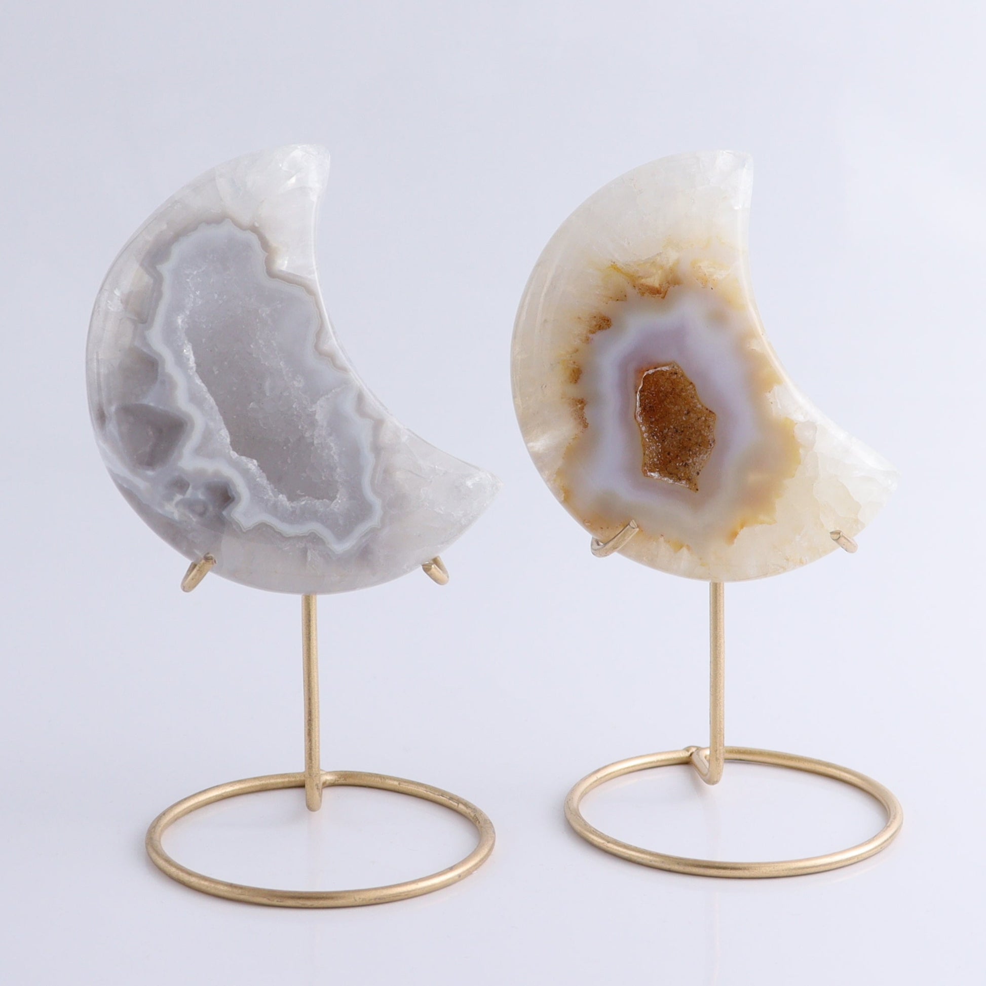 Agate Moons with Stand Set of 6 - Expert Wholesale and Supplier of Wholesale Crystals & Bulk Gemstones, ["Agate","Brazil","moons"]
