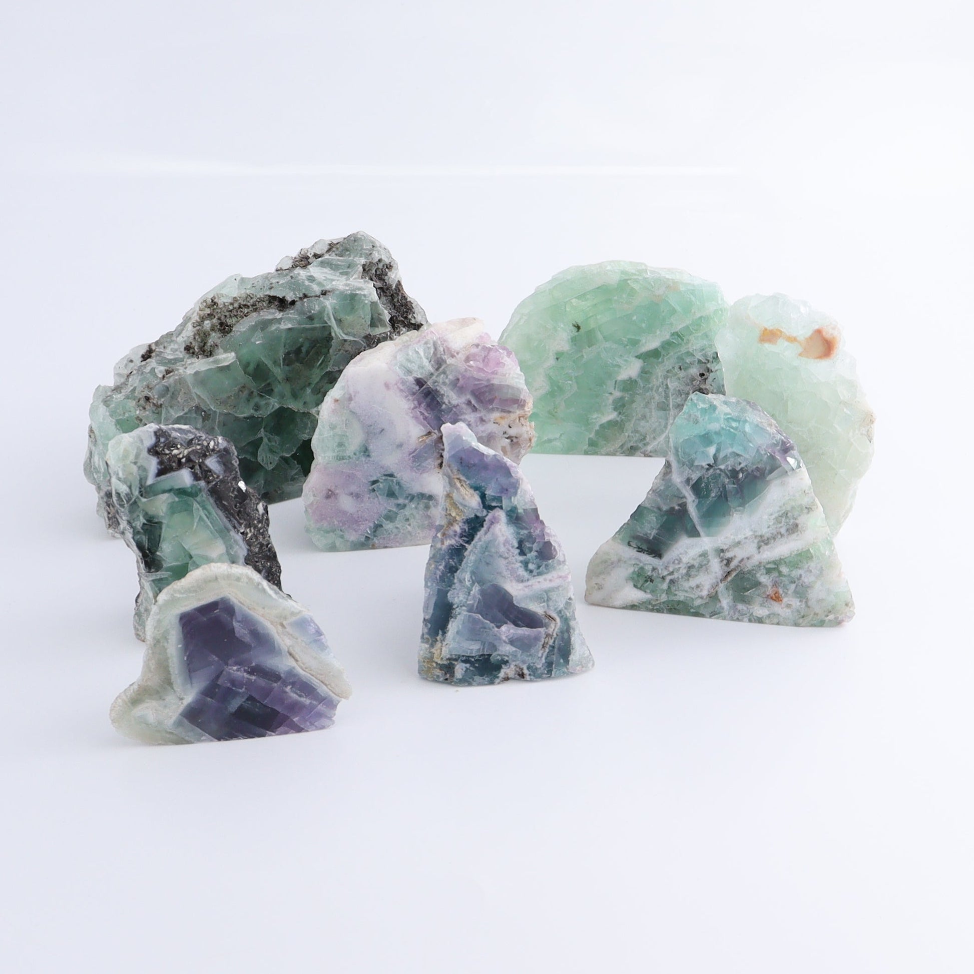 Fluorite Face Polished Set of 8 - Expert Wholesale and Supplier of Wholesale Crystals & Bulk Gemstones, ["Face Polished","Fluorite","Mexico"]