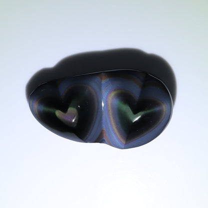 Rainbow Obsidian Heart Set of 4